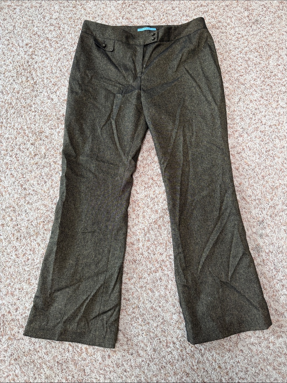 ANTONIO MELANI Brown Tweed Dress Pants